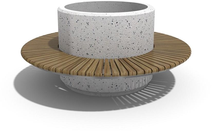 ENCHO ENCHEV - ETE Модульная круглая бетонная скамья со встроенной сеялкой  193  - Вид №1