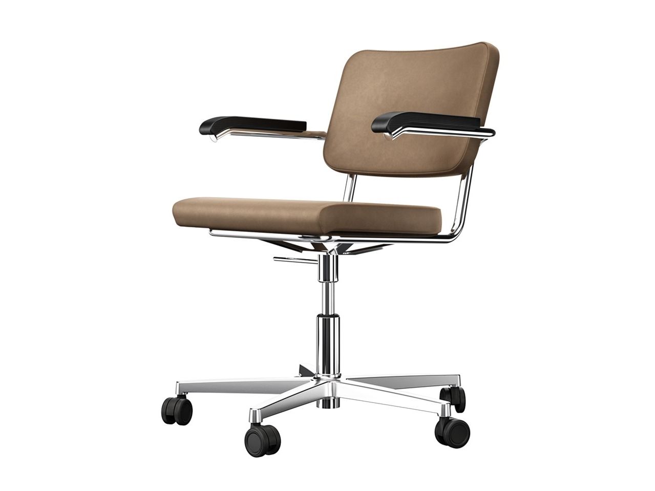 Кожаный мягкий стул с подлокотниками THONET S 32 / S 64 ARCH-00031184