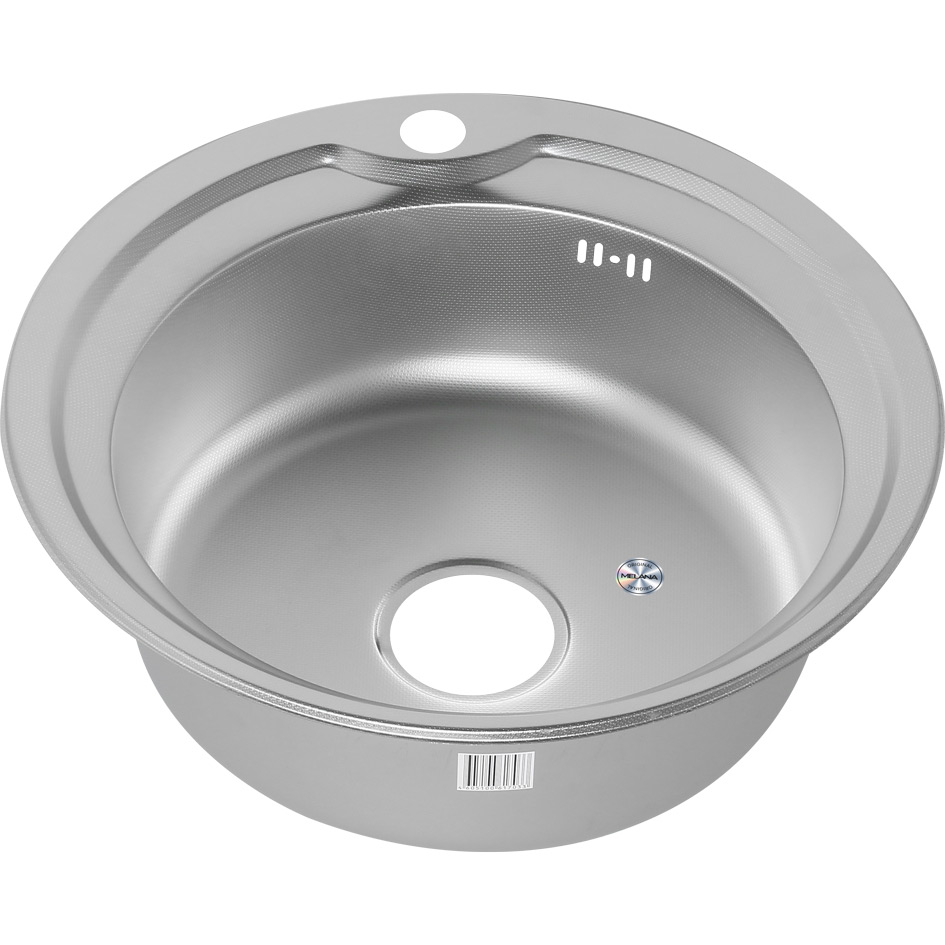 Мойка 510 MELANA 0,8/180 ДЕКОР врезная круглая с сифоном (101D ta *15) 101D ta (*15)