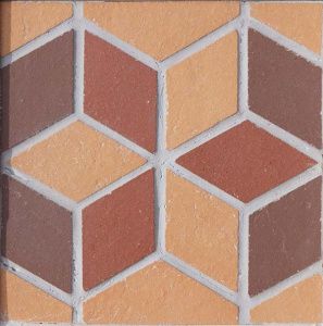 Flower/Цветок Вставка мозаичная из клинкера (на сетке)  15х15