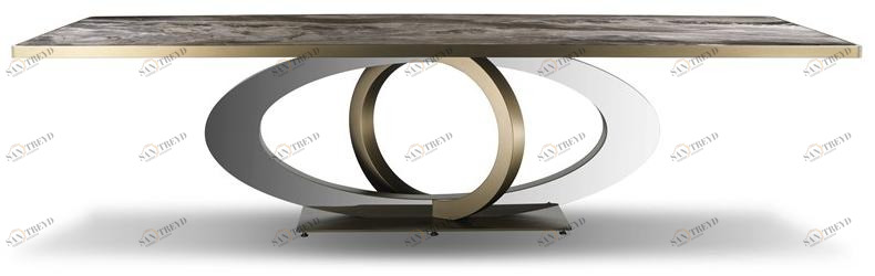 Reflex Прямоугольный обеденный стол из стеклянного мрамора Galassia sun-id-1441930