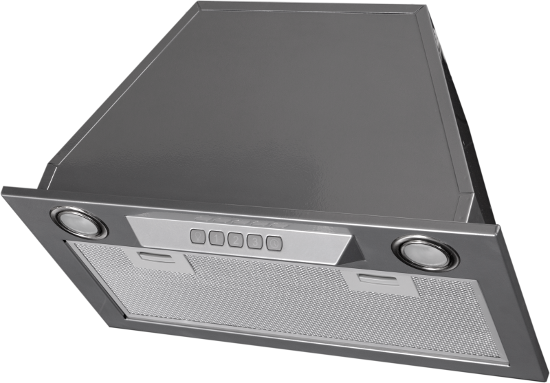 INLINEA 52 XE Встраиваемая вытяжка, ширина 52 см, отвод/рециркуляция, 650 м3/час, электронное управление, 3 скорости, галогенное освещение 2х20 вт, анодированный алюминиевый жироулавливающий фильтр,таймер, угольный фильтр с6с (опция), 42-58 дб, цвет сереб Santreyd  - Вид №2