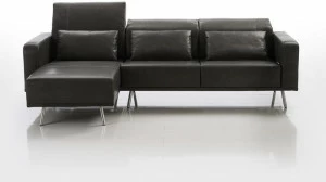 brühl Кожаный диван с шезлонгом Deep space