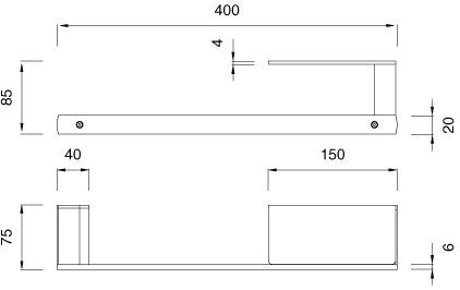 Ceadesign Держатель для полотенец с полкой для хранения справа Lutezia -accessori Ltz 105 - Вид №1