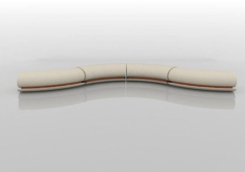 Manufatti Viscio Изогнутая модульная скамья из реконструированного камня [email protected] sun-id-1507531 - Вид №1