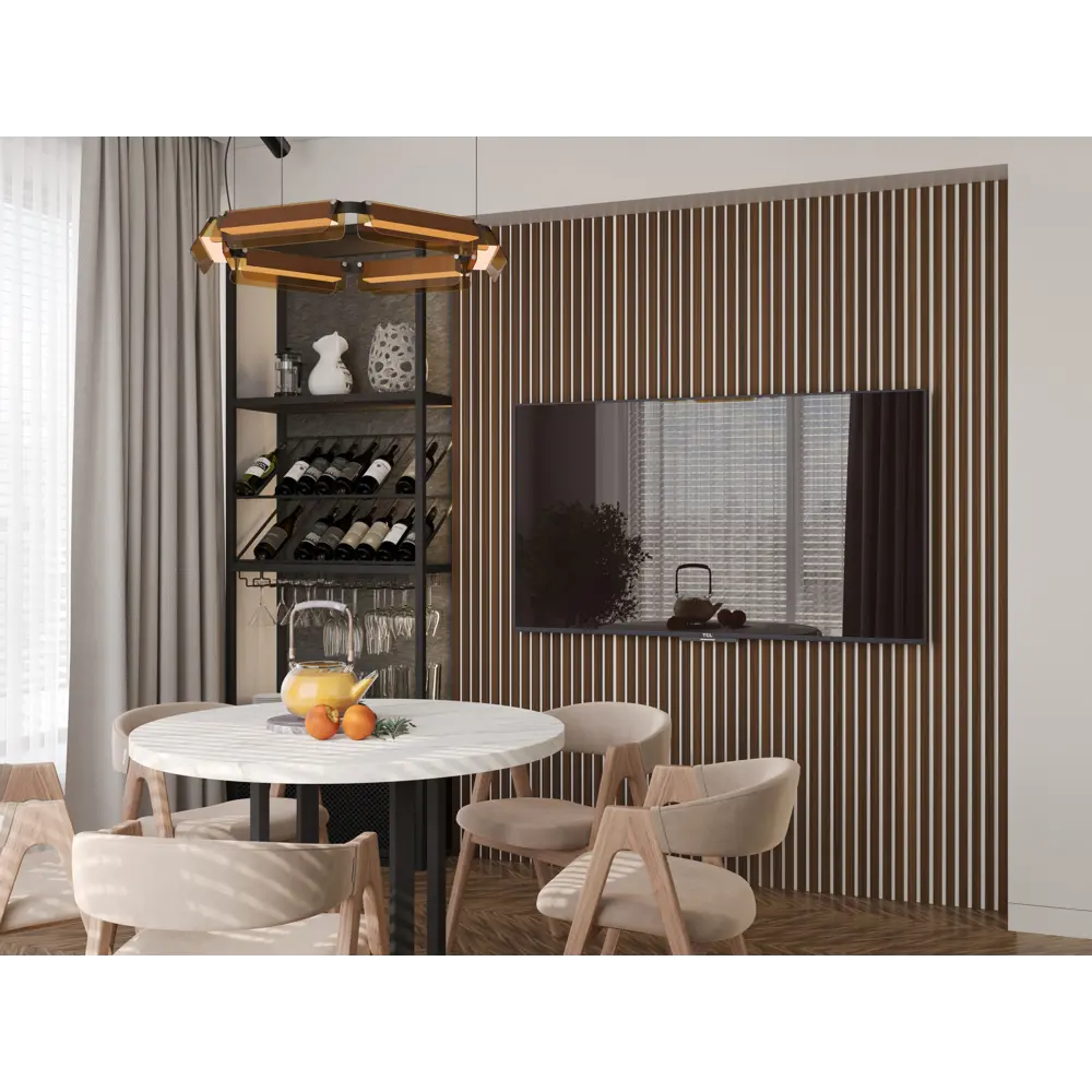 Рейка МДФ Орех натуральный 280x3x2.2 см STLM-1392677 89389913 Santreyd  - Вид №1