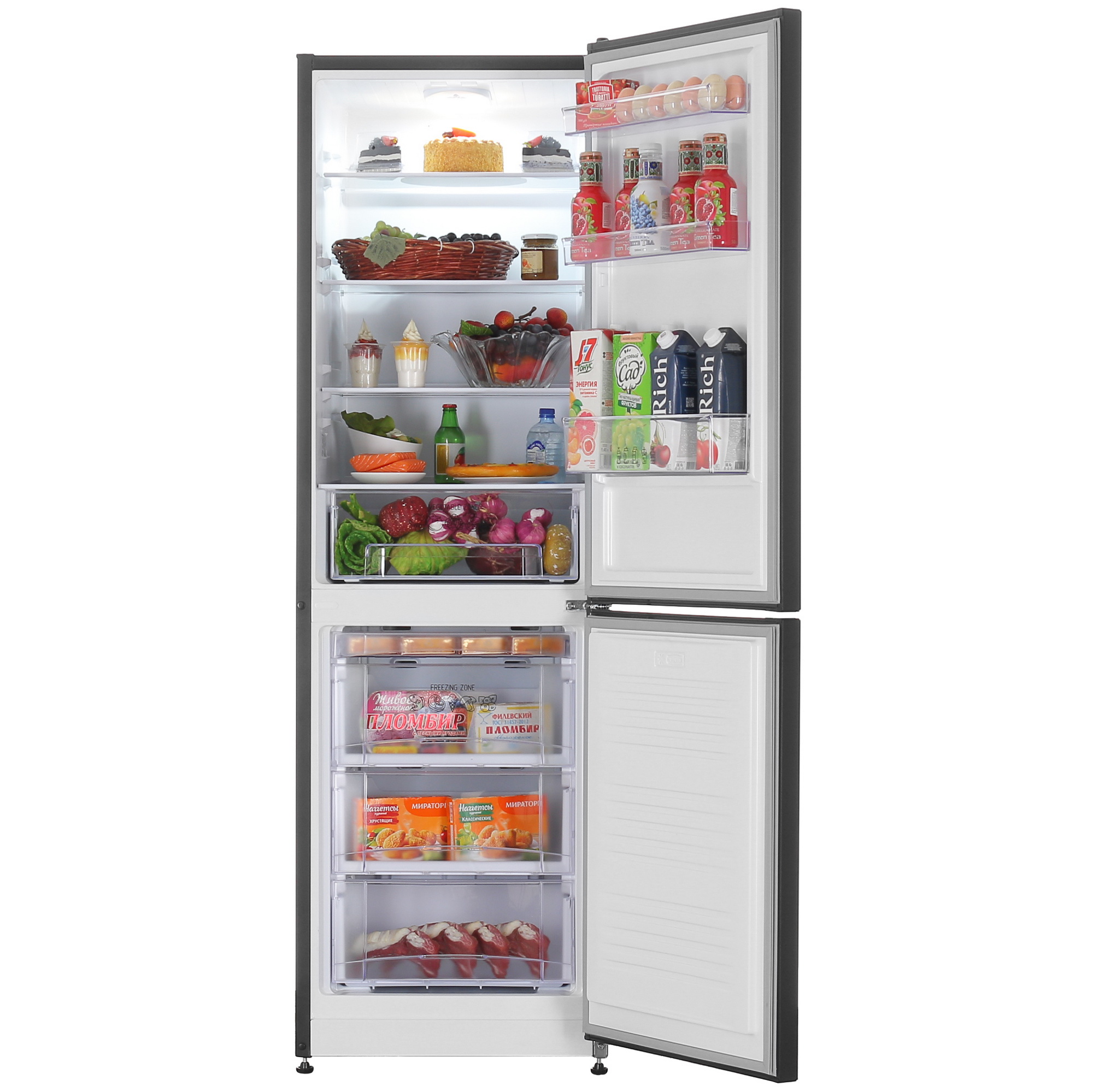 9021280 Холодильник с морозильником   Nordfrost NRB 162NF B черный STDN-0000071 - Вид №5