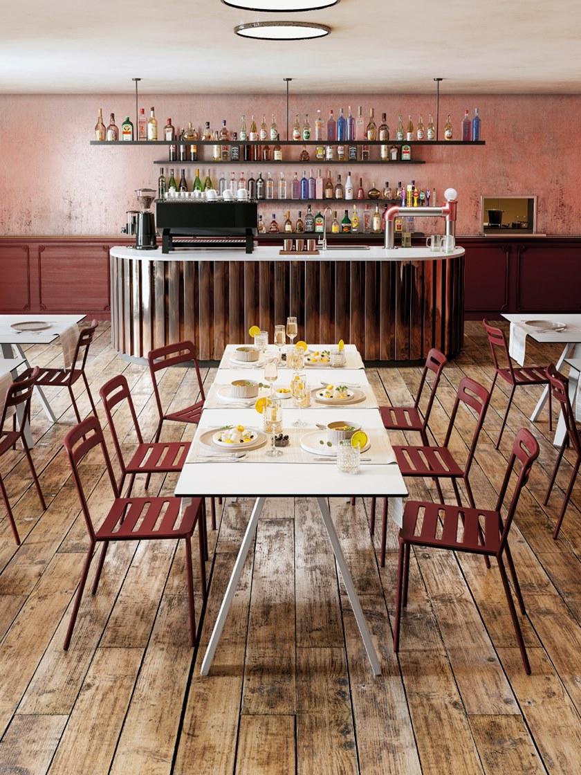 COLOS Прямоугольный стол из HPL и каркас из окрашенной стали Vu sun-id-1410662 - Вид №2