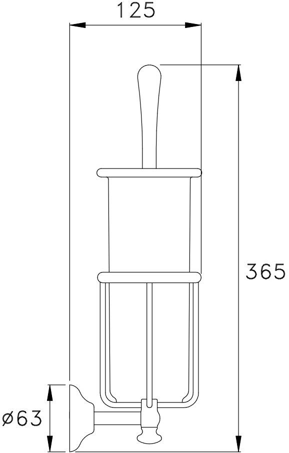 RUBINETTERIE STELLA Ершик для унитаза настенный керамический Roma sun-id-1507492 - Вид №1