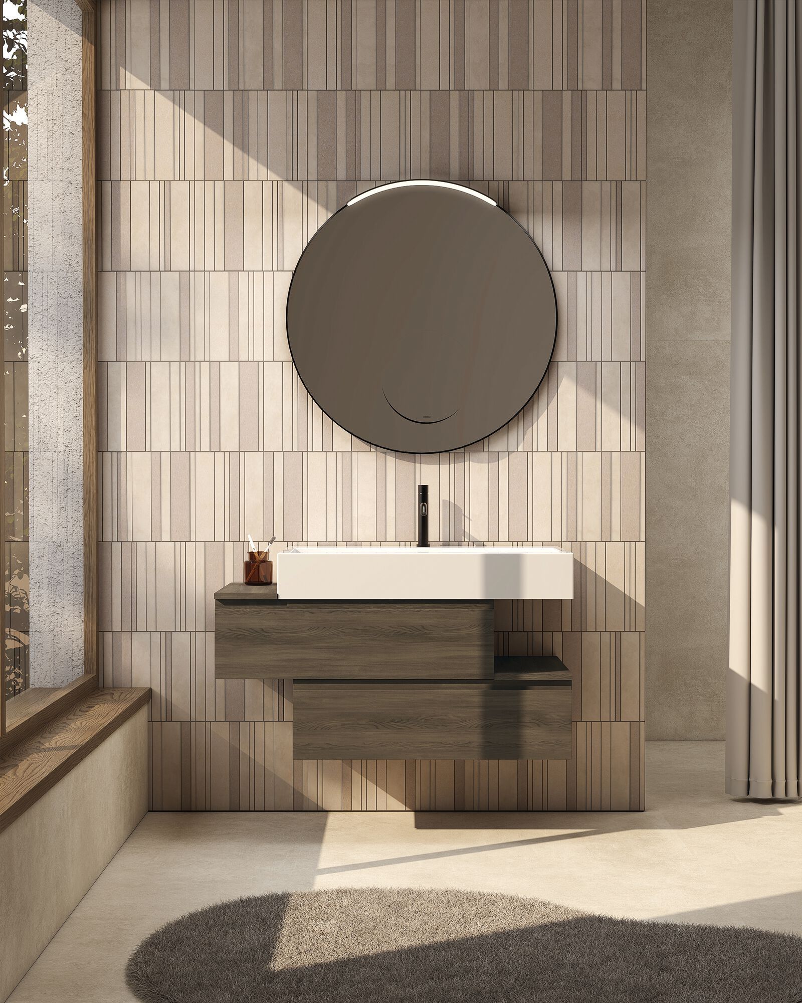 Подвесной шкаф для умывальника со встроенной раковиной Ceramica Globo I Maestri ARCH-00086846