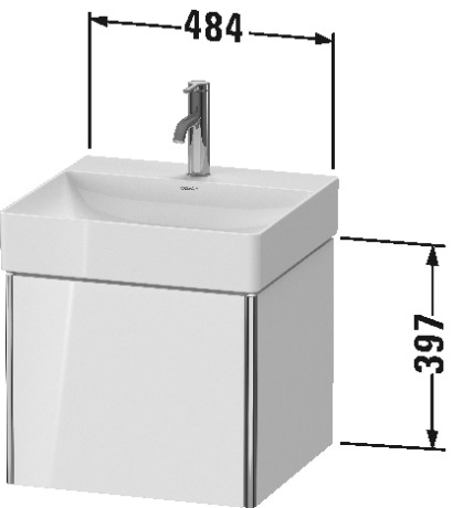 XS405900707 XSquare Тумбочка подвесная Бетонно-серый матовый декор Duravit - Вид №1