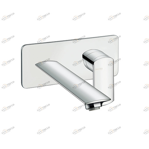 CRIPF258 Смеситель для раковины настенный БОЛЬШОЙ внешние части для CRICS200 (правая сторона) со сливом 1 "1/4 Up & Down и металлической пластиной Cristina Rubinetterie 