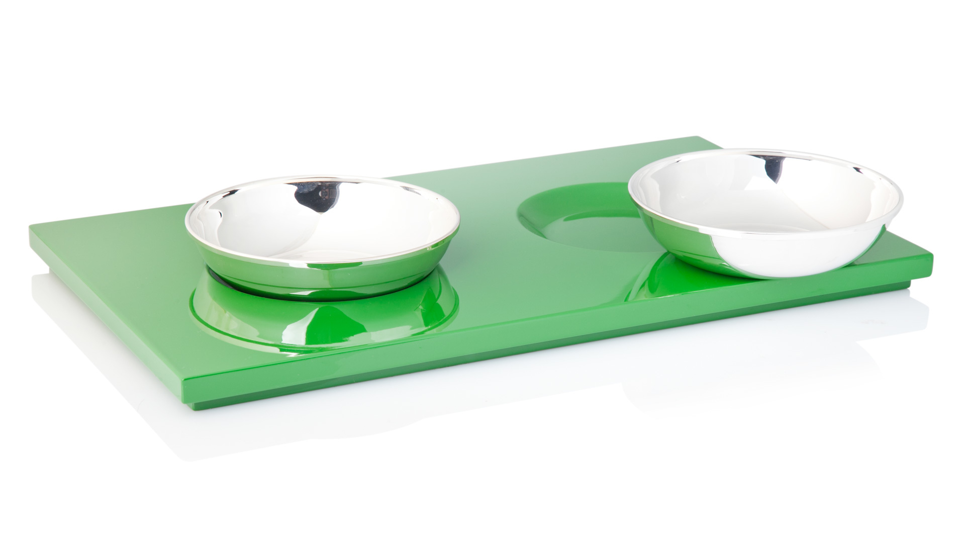 10538416 Schiavon Набор из 2 чаш с подставкой 44см "Дизайн-микс, Берлино" (зеленый лак) Посеребрение  - Вид №1