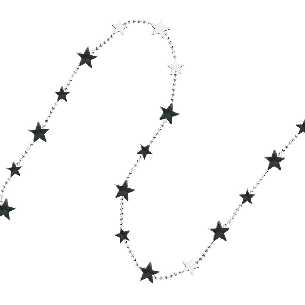Гирлянда пластиковая Christmas "Звездочки" 180 см серебристый 82185199 STLM-2173942 Santreyd 