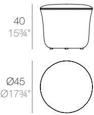VONDOM Круглый садовый пуф из ткани Suave sun-id-1374848 - Вид №8