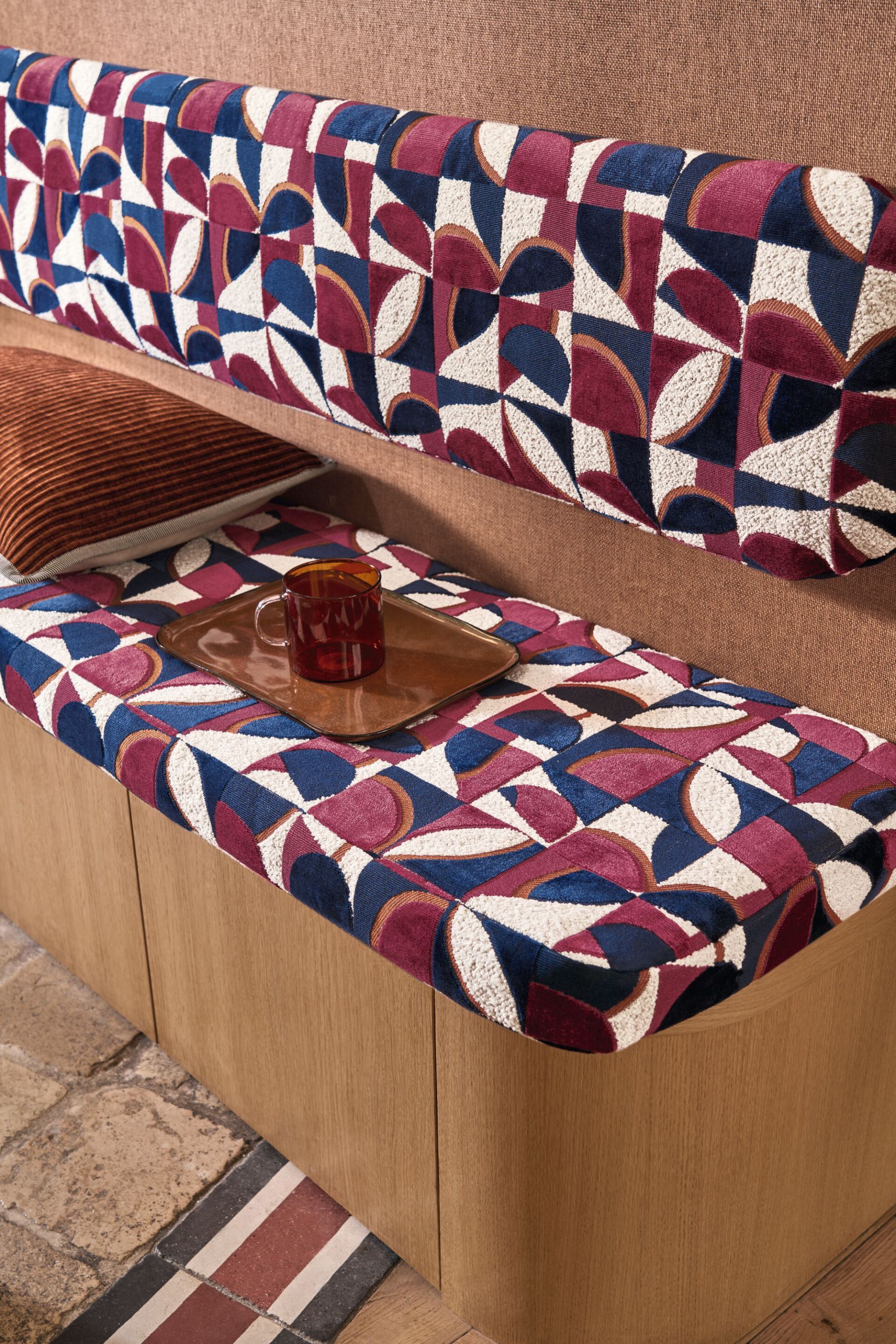 Бархатная ткань с графическим рисунком Casamance Manali ARCH-00117279 - Вид №3