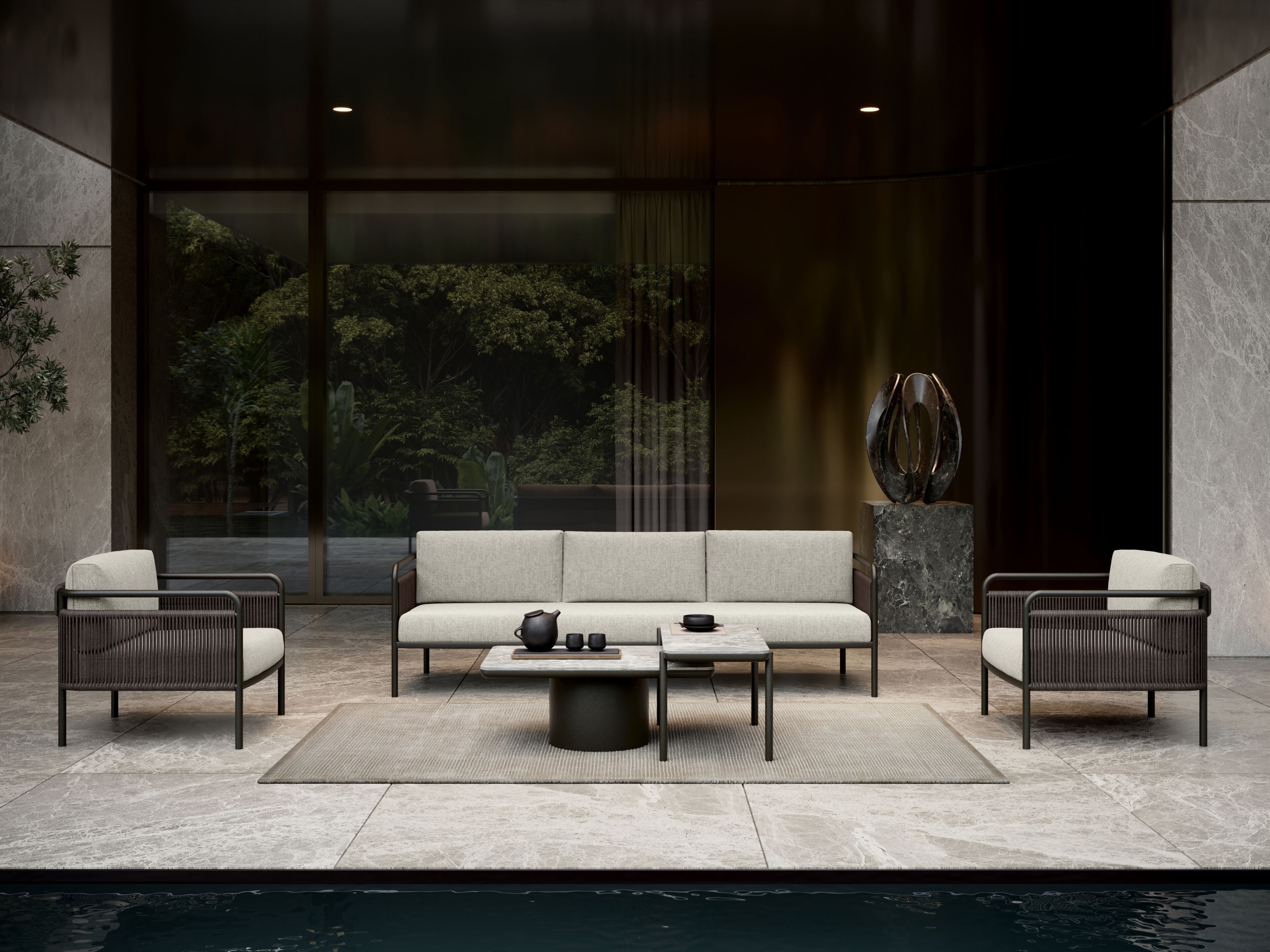 Тканевое садовое кресло с подлокотниками SNOC ссылка ARCH-00013453 - Вид №1