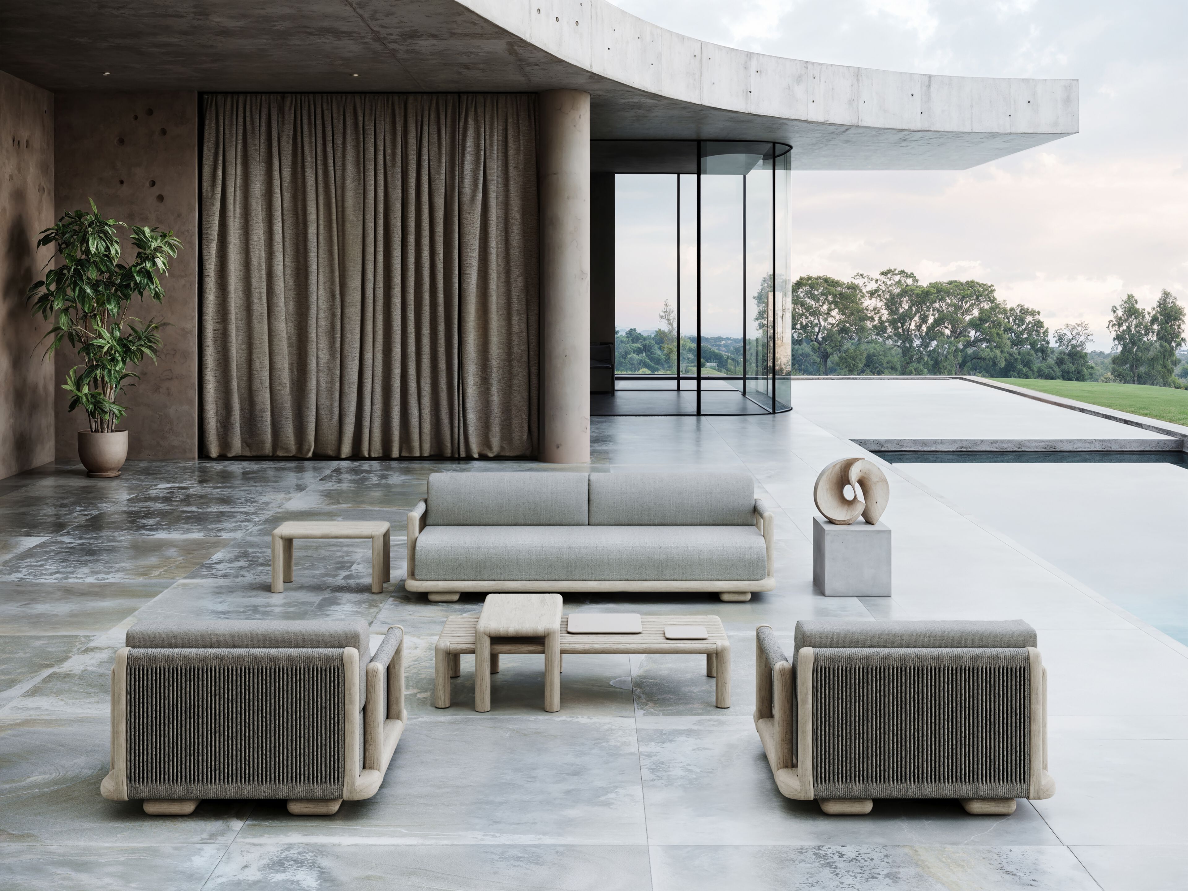 2-местный тканевый садовый диван SNOC Caleo ARCH-00111877 - Вид №2