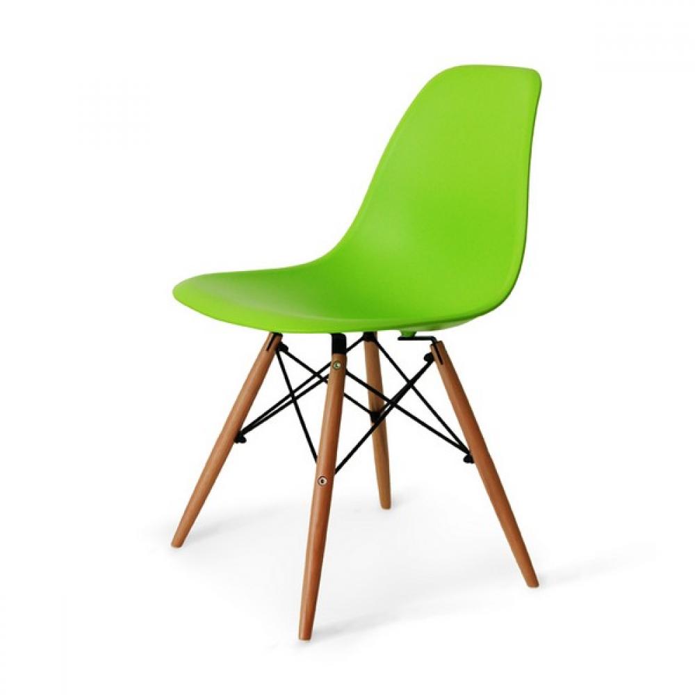 Стул пластиковый зеленый с деревянными ножками Arty (eames style) AFINA ДИЗАЙНЕРСКИЕ, EAMES STYLE 130600 Зеленый  - Вид №2