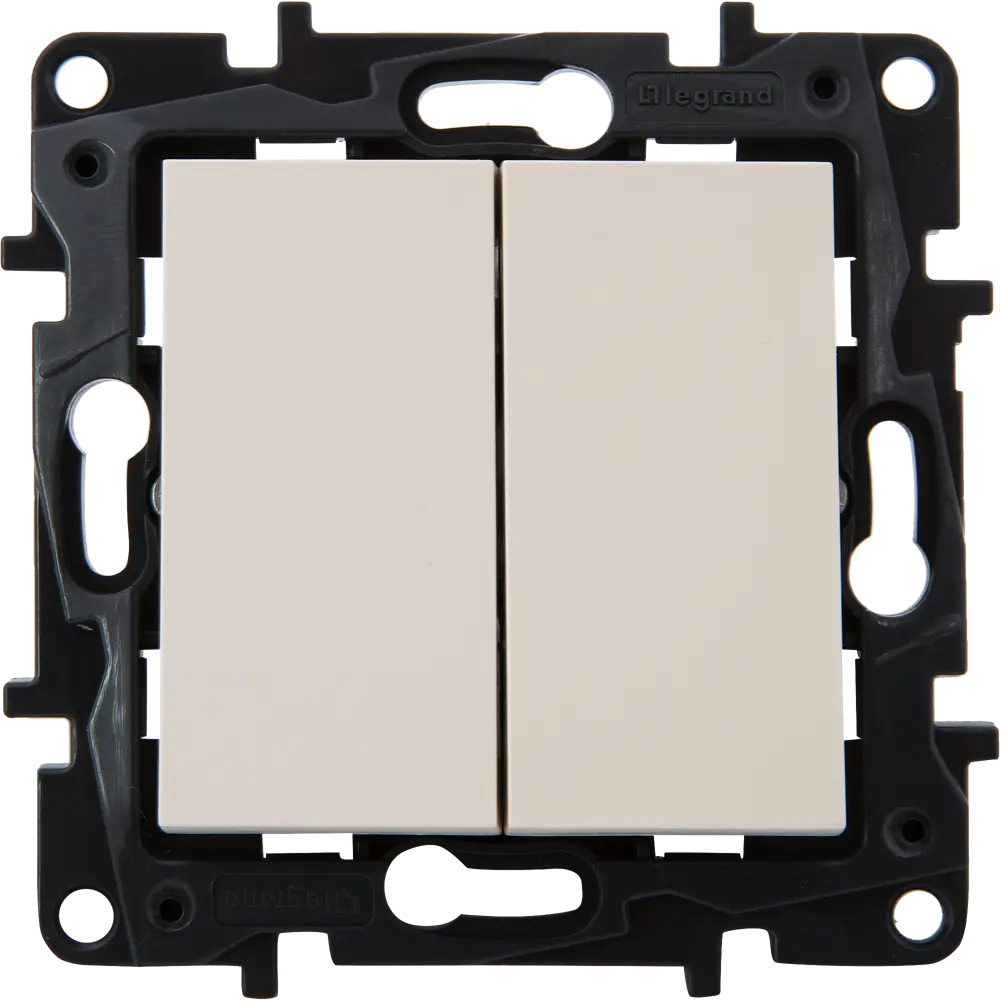 82064621 Переключатель встраиваемый Legrand Structura 2 клавиши, цвет слоновая кость STLM-0018611