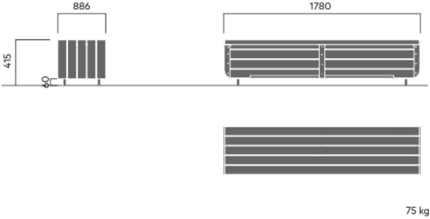 VESTRE Скамья из стали и дерева без спинки Stripes sun-id-1467434 - Вид №18