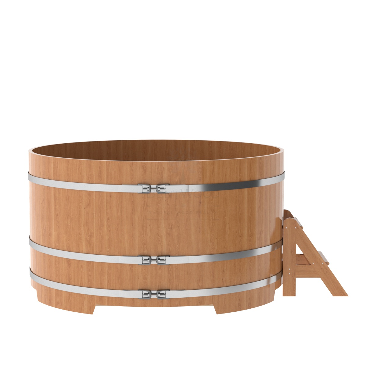 1335 Купель круглая из дуба d=1,80х1,0 натуральная Alyarus  - Вид №2