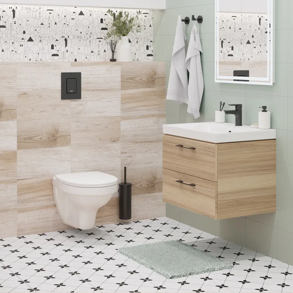 Глазурованный керамогранит Lb Ceramics Плэй Макси 30x30 см 0.9 м² матовый цвет черно-белый STLM-2009684