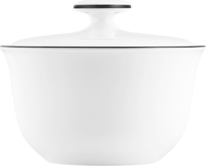 10642848 Furstenberg Сахарница Furstenberg "Вагенфельд" 240мл (с чёрным кантом) Фарфор 