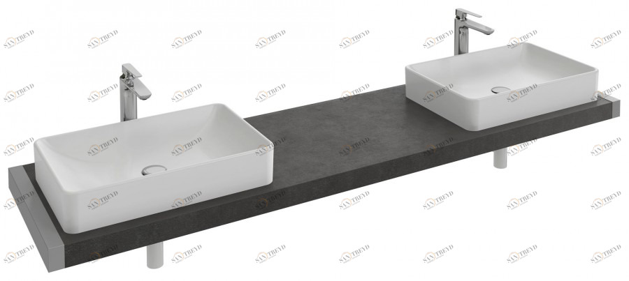 EB70-1600-N07 Столешница с 2 отверстиями для раковин vox еvg102 (40 см) или evf102 (60 см) Jacobdelafon PARALLEL Santreyd