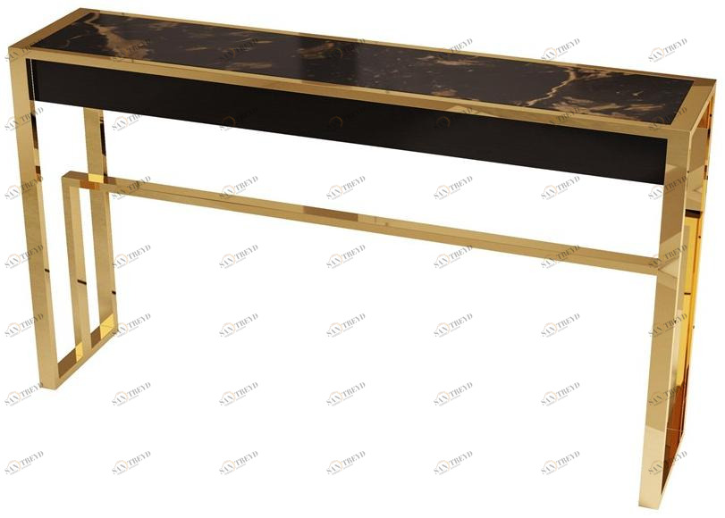 Porustudio Прямоугольный мраморный столик-консоль с ящиками sun-id-1351024