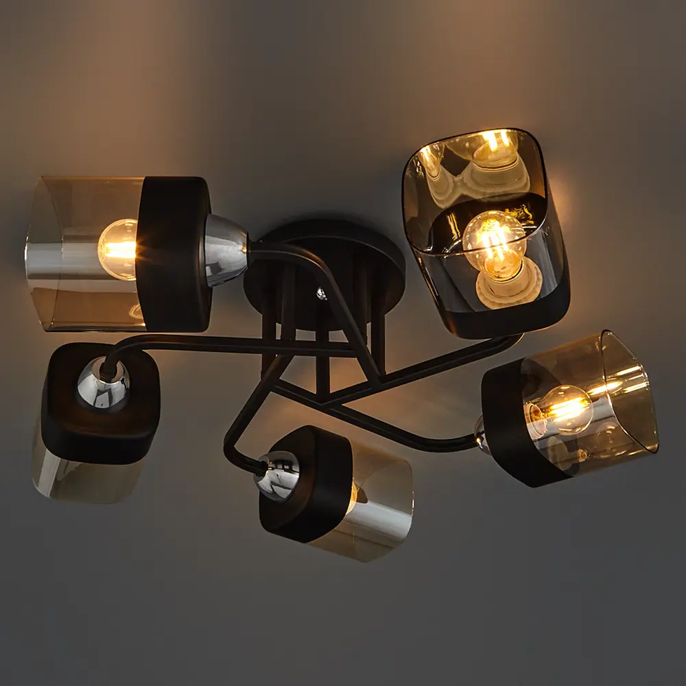 Люстра потолочная Jlight Ida 3143/5C 5 ламп E27 60W цвет черный и хром 85233262 STLM-2070342  - Вид №2