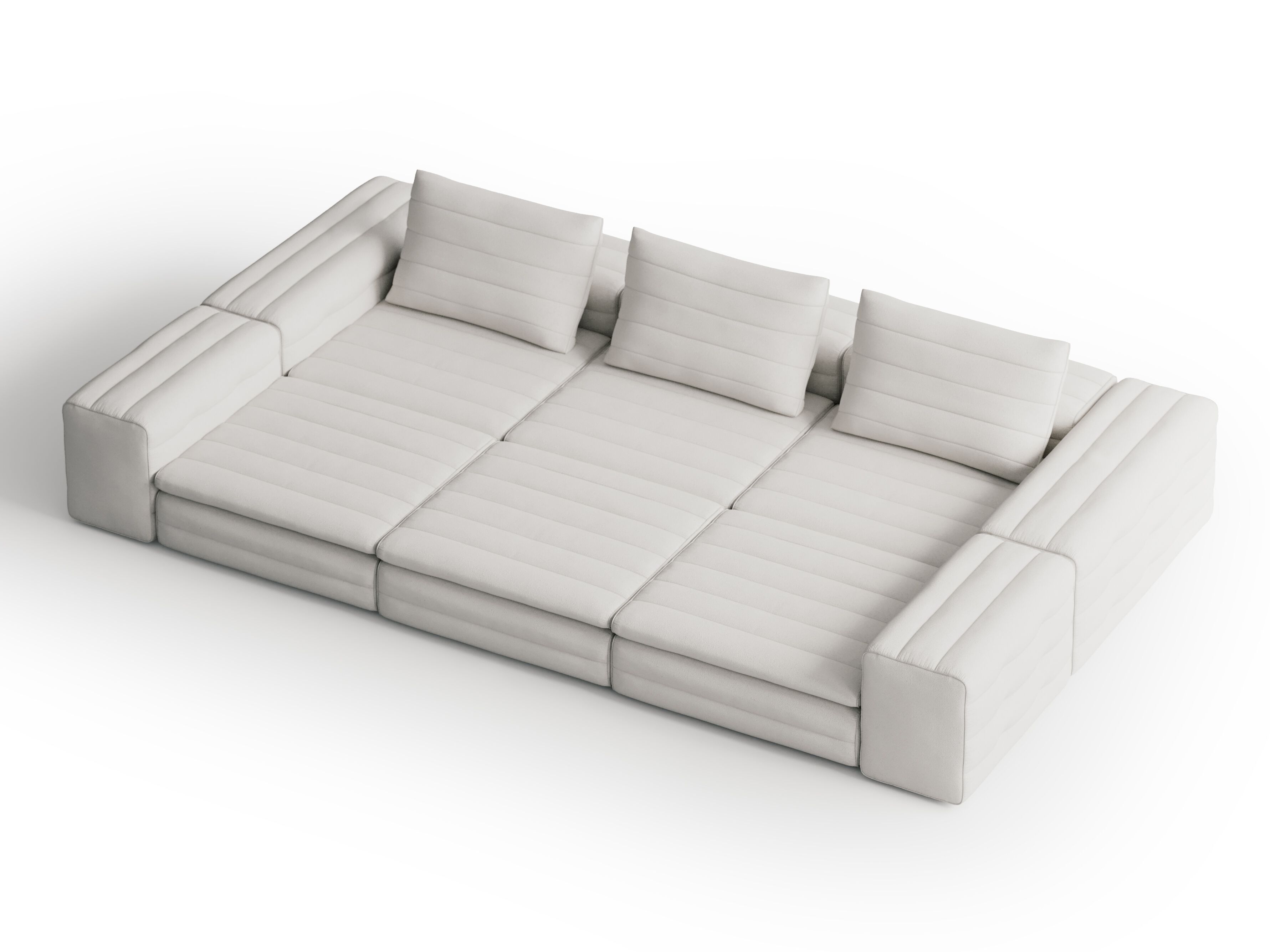 3-местный тканевый диван с полуостровом Gervasoni Samet Low ARCH-00132283