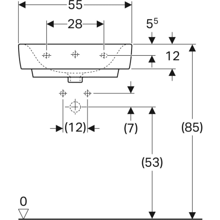 222260000 Раковина Geberit Renova Plan Geberit  - Вид №14