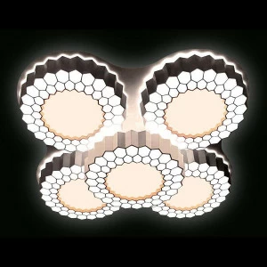 Потолочная светодиодная люстра Ambrella light Orbital High-Tech FH13/5 WH 160W D550*550 AMBRELLA LIGHT ДИЗАЙНЕРСКИЕ, ORBITAL HIGH-TECH 220103 Белый