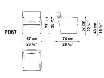 Кожаное кресло с подлокотниками B&B Italia Project поза ARCH-00125977 - Вид №4