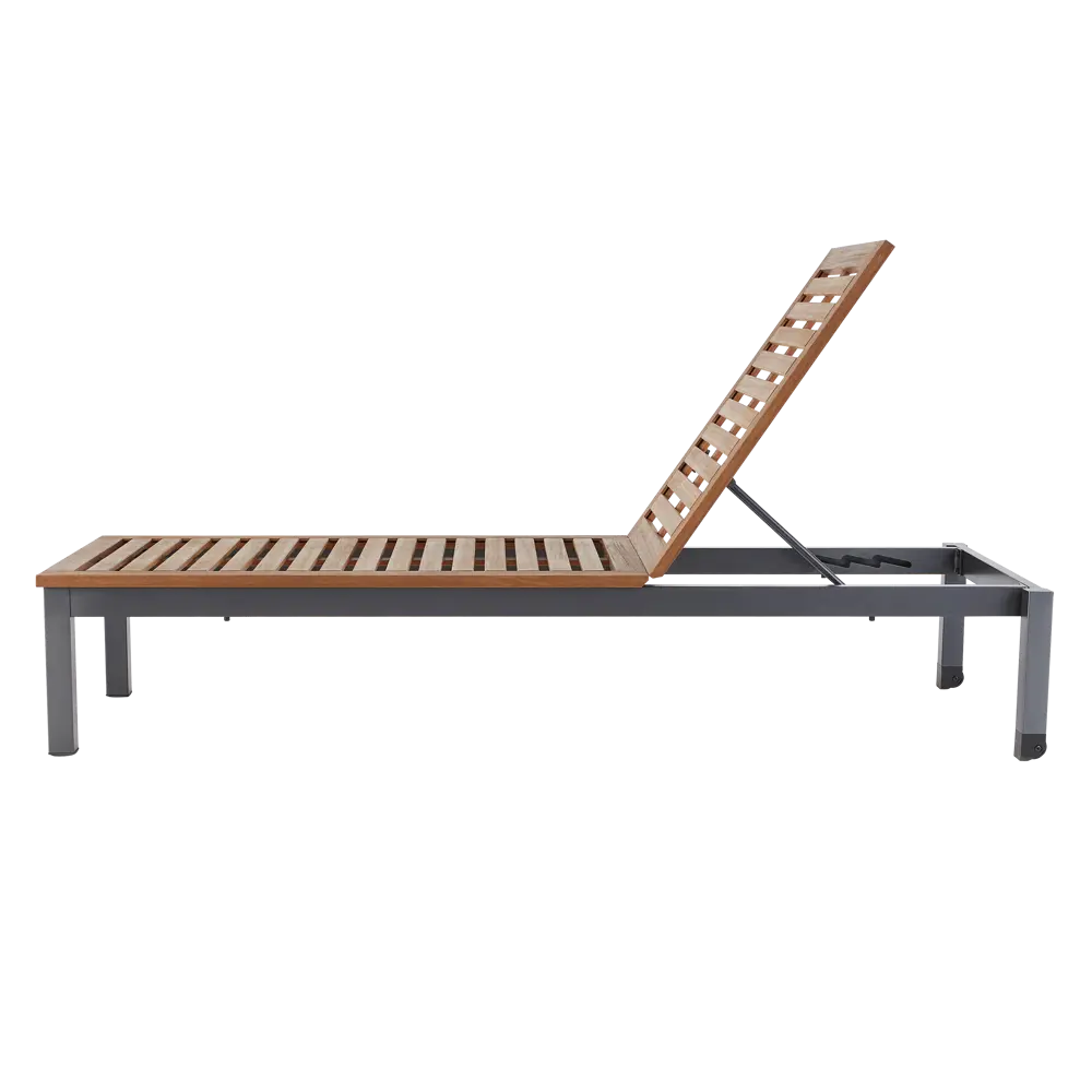 Шезлонг складной Naterial Oris 197.5x76x100.9 см алюминий/эвкалипт коричневый STLM-2115362 - Вид №5