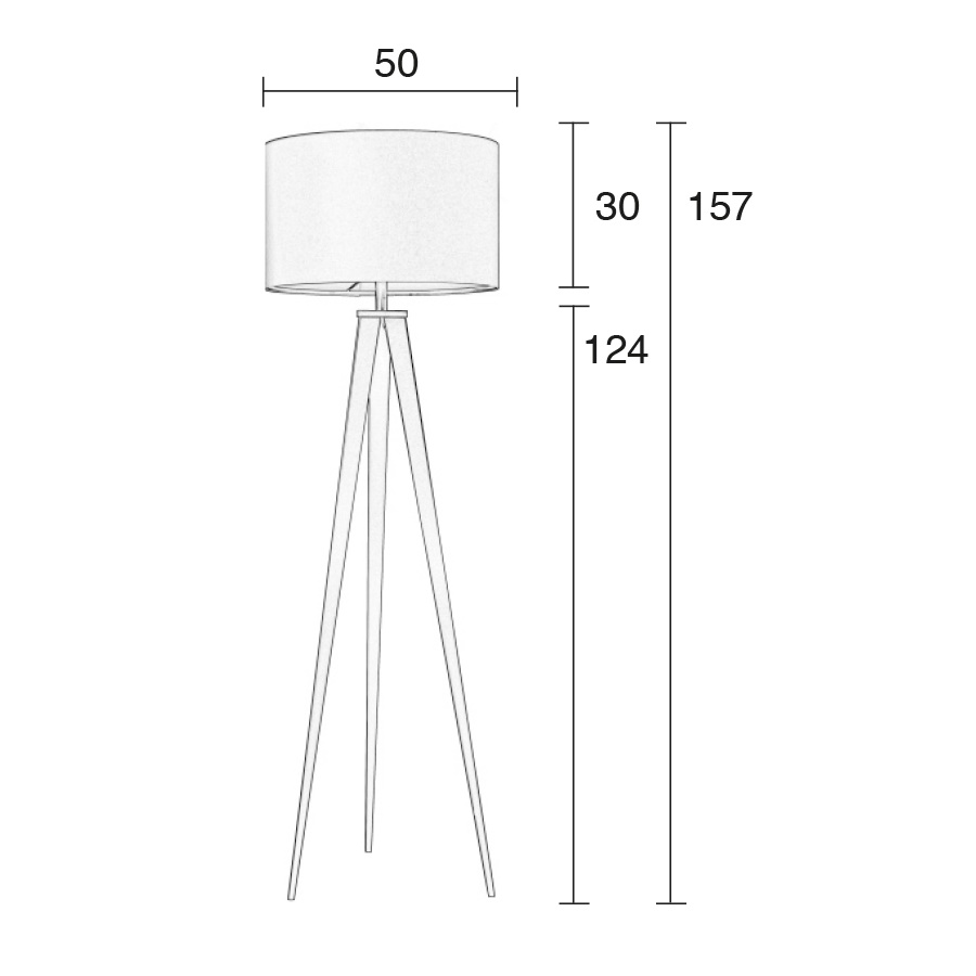 Лампа напольная Tripod, белая Zuiver 5000802 - Вид №9