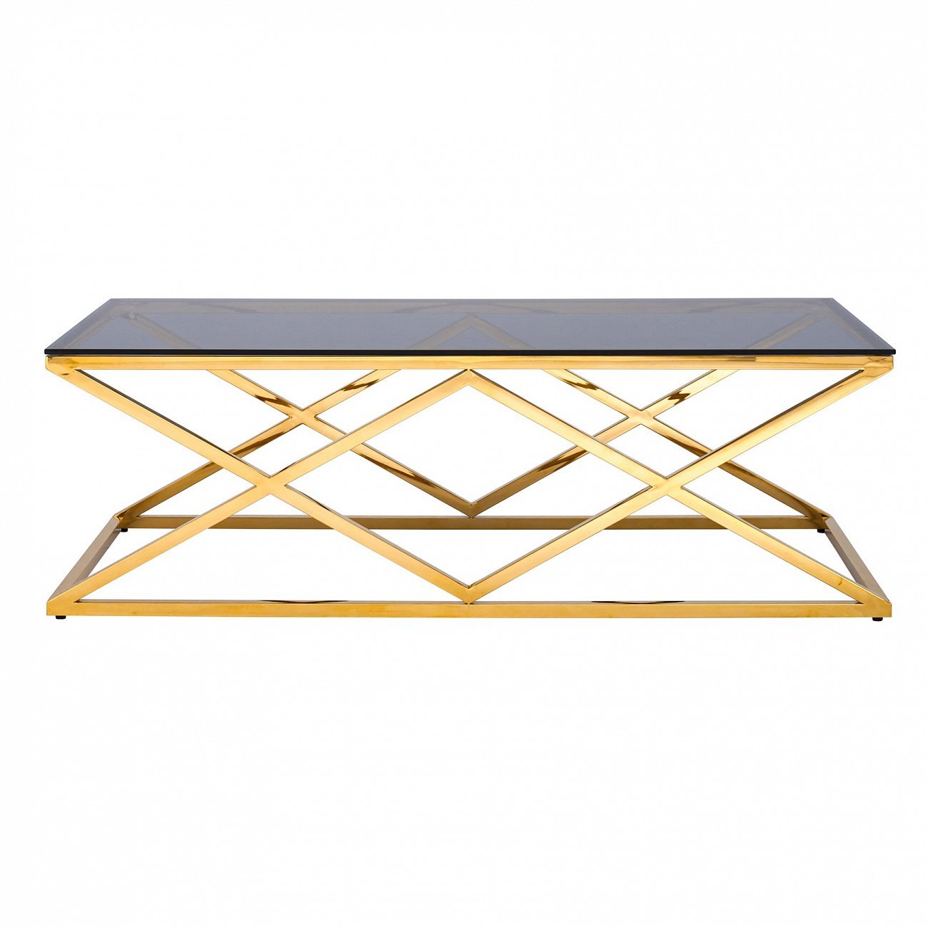 Журнальный столик стеклянный дымчатый с основанием золото 120х60 см "Инсигния" STOOL GROUP  00-3881887 Золото  - Вид №3