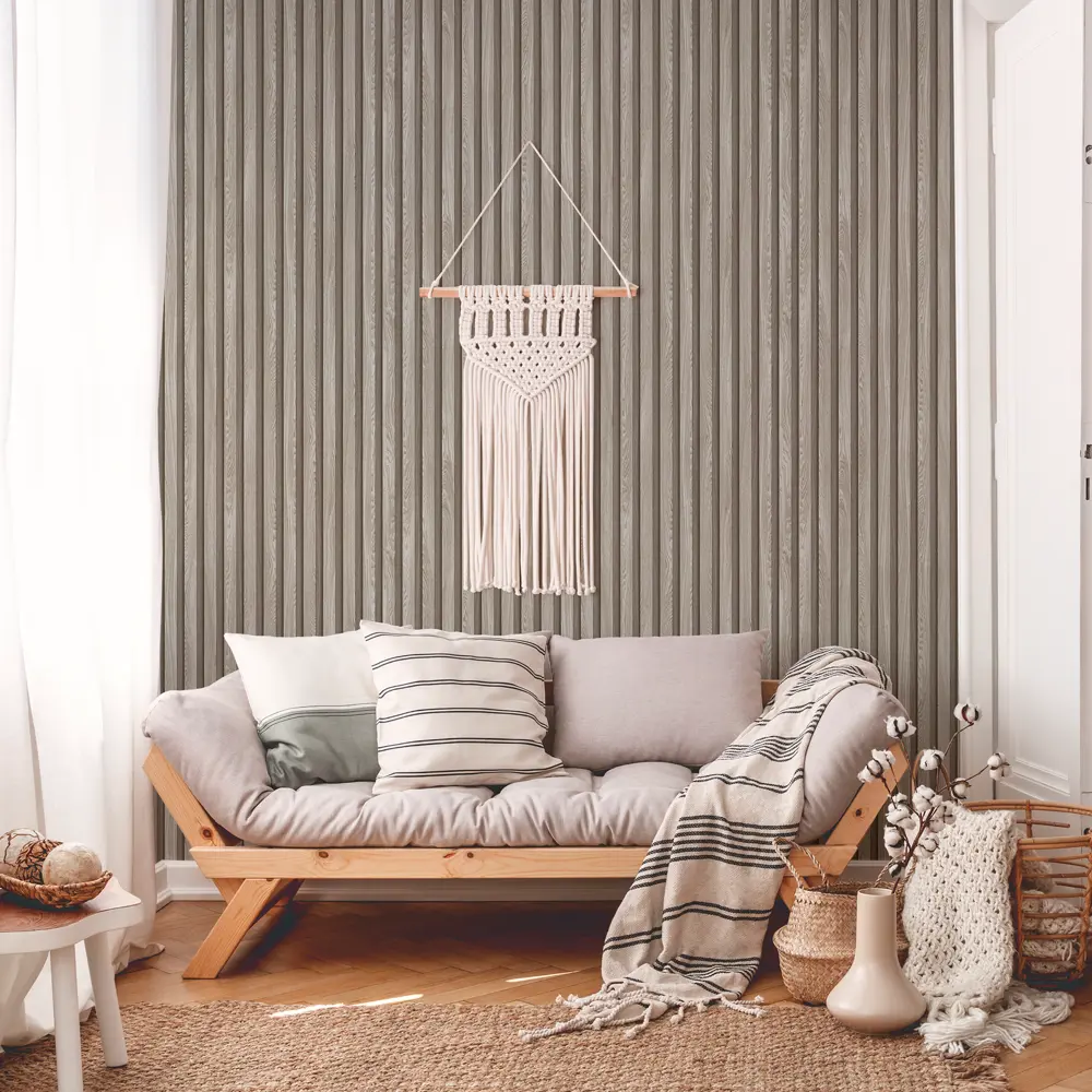 ELYSIUM Рейки - флизелиновые обои под покраску с текстурой дерева 87769436 STLM-0075665 - Вид №2