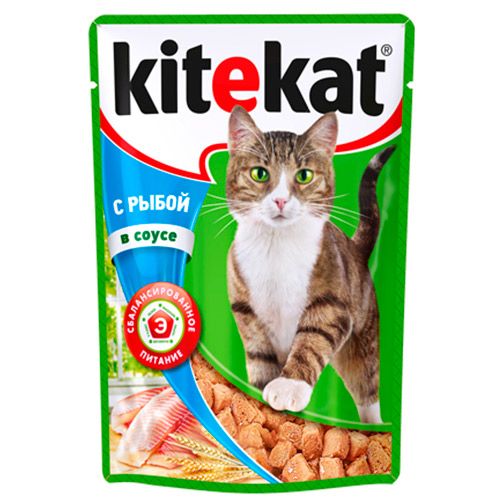 ПР0037575 Корм для кошек рыба в соусе конс. пауч 85г Kitekat 