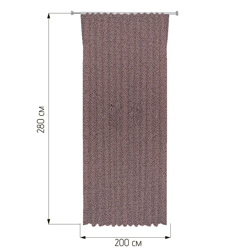 Штора WITERRA на ленте со скрытыми петлями 200x280 см, терракотовый 89400589 STLM-1563008 - Вид №2