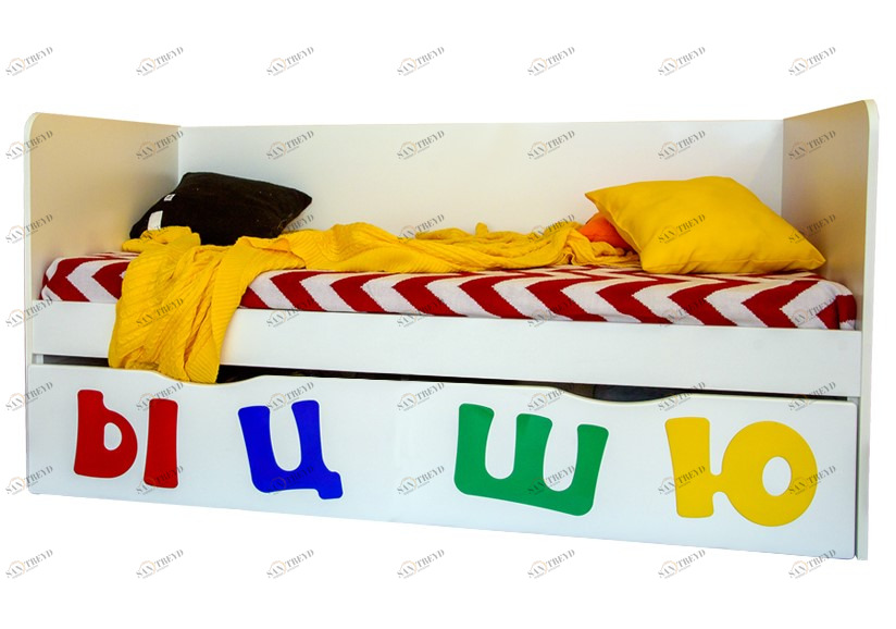 Детский диван-кровать с дополнительным спальным местом "Абвгдейка" МАНДАРИН АБВГДЕЙКА 178608 Белый Santreyd 