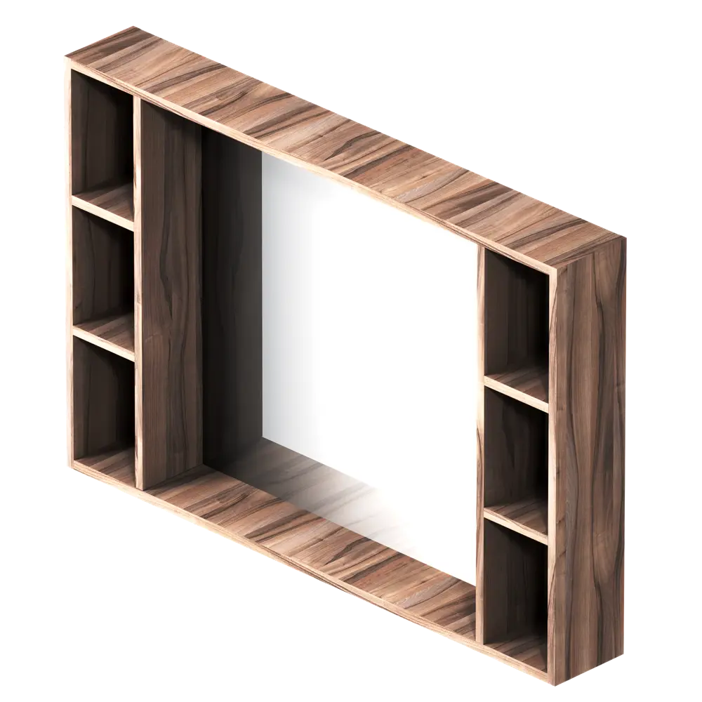 88698291 Зеркало для ванной AM.PM Stern с полкой 105x70 см цвет орех STLM-0994585 - Вид №2