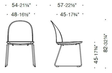 Штабелируемый мягкий стул из ткани ESTEL GROUP профиль ARCH-00042984 - Вид №2