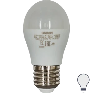 Лампа светодиодная Osram E27 220 В 8 Вт шар матовая 806 лм белый свет