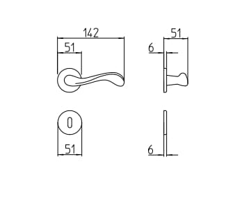 Латунная ручка на розетке Mandelli1953 ARCH-00015611 - Вид №4