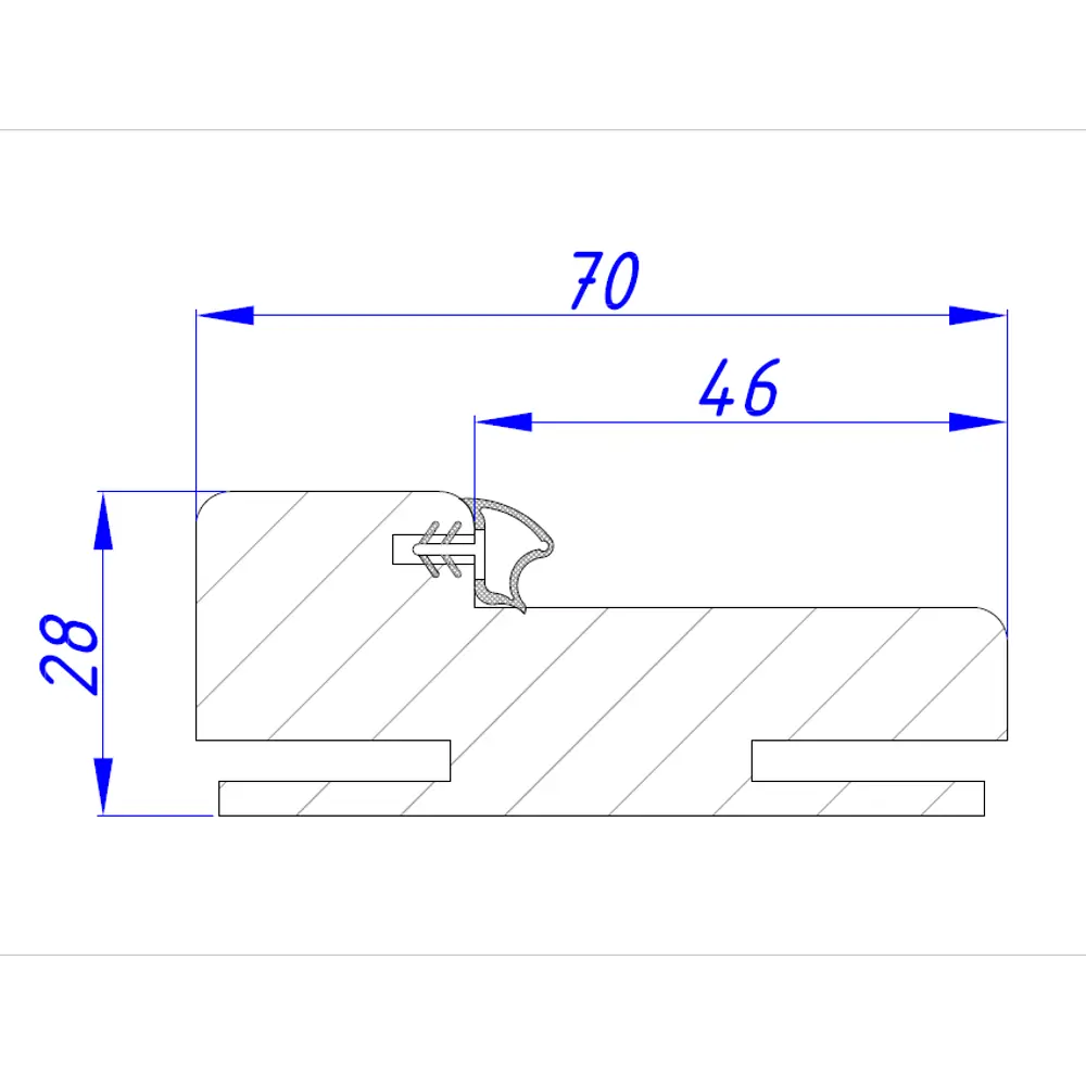 Порог телескопический Австралия/Британия/Твинвуд/Сплит 1030x70x28 мм эмаль цвет белый BELWOODDOORS STLM-2087711 - Вид №2