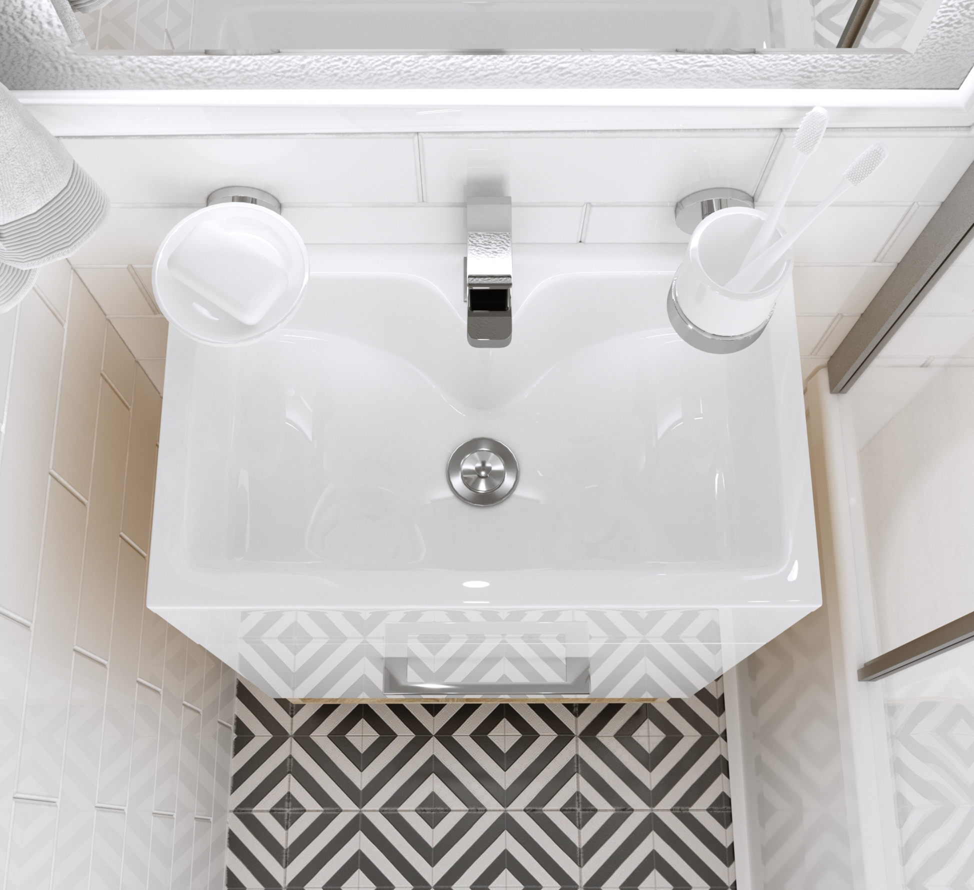 У85934 Тумба с раковиной July 50П 1д. Дуб Сонома 1 Marka JULY - Вид №2