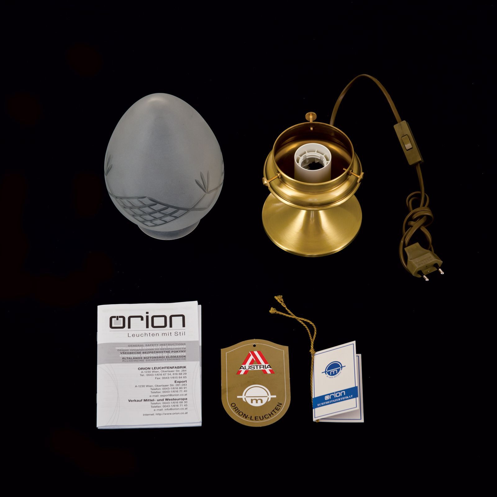 Латунная и стеклянная настольная лампа Orion Будапешт ARCH-00076701 - Вид №3