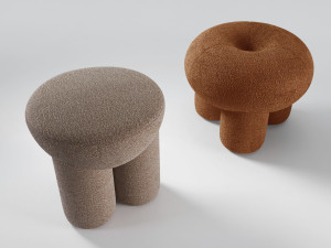 Круглый пуф из ткани